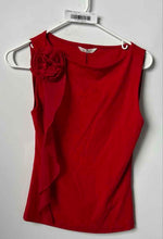 Load image into Gallery viewer, Zara Womens Red Sleeveless Round Neck Draped Pullover Blouse Top Size Medium