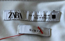 Load image into Gallery viewer, Zara Mens White Short Sleeve Slim Fit Button-Up Shirt Size Large
