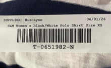 Load image into Gallery viewer, Divided By H&M Womens Black White Striped Button Front Cropped Polo Shirt Sz XS