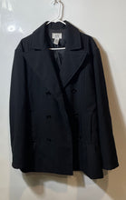 Load image into Gallery viewer, Armani Exchange Mens Black Long Sleeve Double-Breasted Pea Coat Size Large