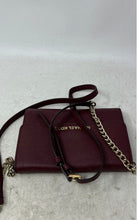 Load image into Gallery viewer, Michael Kors Womens Red Leather Inner Pocket Adjustable Strap Crossbody Bag