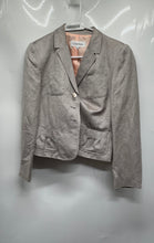 Load image into Gallery viewer, Calvin Klein Womens Gray Collared Long Sleeve Button Front Blazer Jacket Size 8P