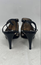 Load image into Gallery viewer, Alfani Womens Black Leather Stiletto Heel Ankle Strap Sandals Size 8.5