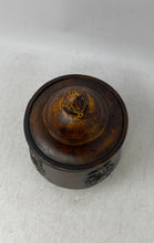 Load image into Gallery viewer, Vintage CBK Brown Metal Collectible Chinese Round Container With Lid