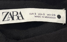 Load image into Gallery viewer, Zara Womens Black Flat Front High-Waisted Wide Leg Trouser Pants Size S