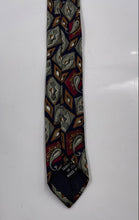Load image into Gallery viewer, Christian Dior Mens Green Red Geometric Diamond Silk Keeper Loop Pointed Tie