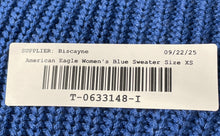 Load image into Gallery viewer, American Eagle Outfitters Womens Blue Knitted Cropped Henley Sweater Size XS