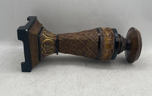 Load image into Gallery viewer, Antique Brown Ornate Pedestal-Style Decorative Candle Holder