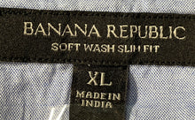 Load image into Gallery viewer, Banana Republic Mens Blue Plaid Cotton Slim Fit Collared Button-Up Shirt Size XL