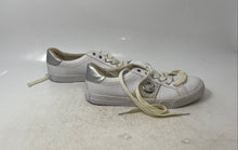 Load image into Gallery viewer, GBG Los Angeles Womens White Leather Rhinestone Lace-Up Sneaker Shoes Size 8.5M
