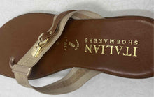 Load image into Gallery viewer, Italian Shoemakers Womens Gold Brown T-Strap Slip-On Flip-Flop Sandals Size 6