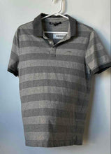 Load image into Gallery viewer, Michael Kors Mens Gray Striped Short Sleeve Collared Golf Polo Shirt Size S