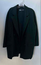 Load image into Gallery viewer, Zara Womens Green Long Sleeve Notch Lapel Double-Breasted Blazer Size M
