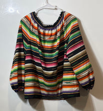 Load image into Gallery viewer, Lauren Ralph Lauren Womens Multicolor Striped Long Sleeve Blouse Top Size PL