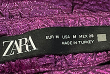 Load image into Gallery viewer, Zara Womens Purple Flat Front Side Zipper Overlapping Short Wrap Skirt Size M