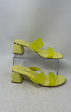 Load image into Gallery viewer, Calvin Klein Womens Neon Green Open Toe Block Slide Heels Size 9M