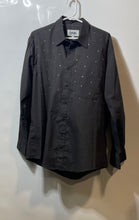 Load image into Gallery viewer, DNK Mens Black Long Sleeve Collared Button-Up Shirt Size Large