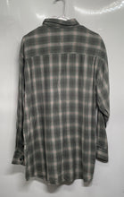 Load image into Gallery viewer, Izod Mens Green Plaid Print Long Sleeve Collared Button-Up Shirt Size Large