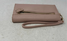 Load image into Gallery viewer, Steve Madden Womens Pink Gold Pebbled Faux Leather Trifold Wristlet Wallet