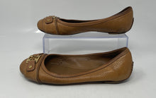Load image into Gallery viewer, Authentic Tory Burch Womens Brown Leather Ballet Flats Size 6M Worn Stained