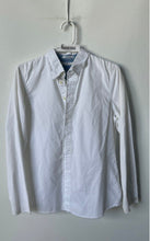 Load image into Gallery viewer, Tommy Hilfiger Mens White Cotton Long Sleeve Frayed Edge Button-Up Shirt Size L