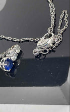 Load image into Gallery viewer, Authentic Swarovski Women's Silver-Tone Trilogy Blue Clear Crystal Necklace