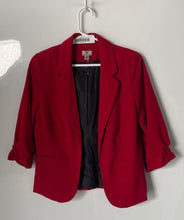 Load image into Gallery viewer, Worthington Womens Red 3/4 Sleeve Open Front Blazer Size Medium