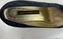 Load image into Gallery viewer, Larry Stuart Womens Black Pointed Toe Slip-On Kitten Beaded Pump Heels Size 8 M