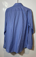 Load image into Gallery viewer, Hugo Boss Mens Blue Micro Check Regular Fit Easy Iron Dress Shirt Size 42