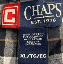 Load image into Gallery viewer, Chaps Mens Blue Plaid Long Sleeve Collared Regular Fit Button-Up Shirt Size XL