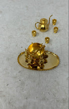 Load image into Gallery viewer, Gold-Tone Engraved Home Decorative Collectible Cups Tray & Pot Miniature Tea Set