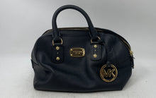 Load image into Gallery viewer, Michael Kors Womens Black Leather Bottom Studs Shoulder Strap Satchel Handbag