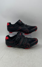 Load image into Gallery viewer, Kescoo Mens Black Red 3 Bolt Adjustable Strap Hook & Loop Cycling Shoes Size 46