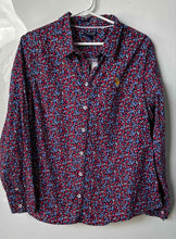 Load image into Gallery viewer, U.S. Polo Assn. Mens Blue Multicolor Floral Long Sleeve Button-Up Shirt Size XL