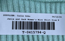 Load image into Gallery viewer, Janie And Jack Girls Mint Ruched Long Sleeve Ribbed Blouse Top Size 8