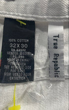 Load image into Gallery viewer, True Republic Mens White Cotton Stretch Straight Leg Jeans Pants Size 32x30
