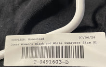 Load image into Gallery viewer, Guess Womens Black And White Colorblock Half-Zip Pullover Sweater Size XL