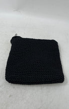 Load image into Gallery viewer, Enzo Angiolini Womens Black Crochet Single Strap Zip Top Lined Crossbody Bag