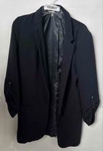 Load image into Gallery viewer, T Tahari Womens Dark Blue Roll Tab Sleeve Notch Lapel Open Front Blazer Size M