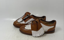 Load image into Gallery viewer, Walter Genuin Mens Brown White Lace-Up Formal Oxford Dress Shoes Size 6