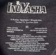 Load image into Gallery viewer, Inuyasha Mens Black Cotton Short Sleeve Crew Neck Manga Graphic T-Shirt Size M