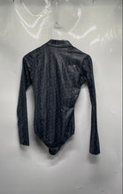 Load image into Gallery viewer, Frederick's Of Hollywood Womens Gray Snakeskin Print Zip Bodysuit Size S W/ Tag