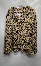 Load image into Gallery viewer, Chico's Womens Beige Brown Leopard Print Long Sleeve Blouse Top Size 3 US 16/18