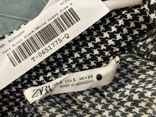 Load image into Gallery viewer, Zara Womens Black White Houndstooth Long Sleeve Midi Shirt Dress Size Small
