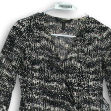 Load image into Gallery viewer, BCBGMAXAZRIA Womens Adele Black Beige Long Sleeve V-Neck Wrap Dress Size S