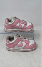 Load image into Gallery viewer, Nike Kids Dunk Low FB9107-125 White Pink Leather Slip-On Sneaker Shoes Size 7C