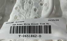 Load image into Gallery viewer, H&M Womens White Cotton Embroidered Eyelet Balloon Sleeve Blouse Top Size Small