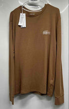 Load image into Gallery viewer, Lacoste Mens Brown Cotton Long Sleeve Pullover Sleepwear T-Shirt Size M With Tag
