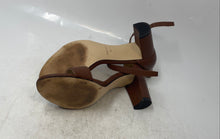 Load image into Gallery viewer, Nine West Womens Pruce Brown Leather Block Heel Ankle Strap Sandals Size 8M