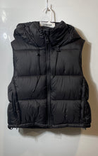 Load image into Gallery viewer, Zara Womens Black Sleeveless Adjustable Drawstrings Hooded Puffer Vest Size L